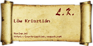 Löw Krisztián névjegykártya